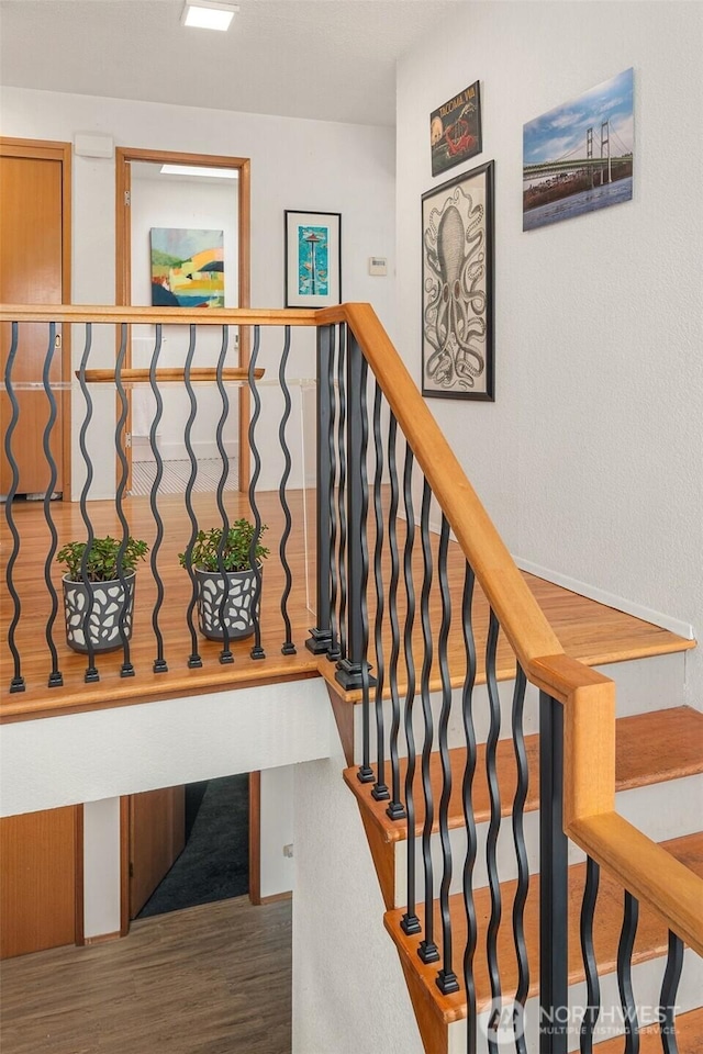 6614 N 49th St, Tacoma, WA 98407 - stairs with wood finished floors