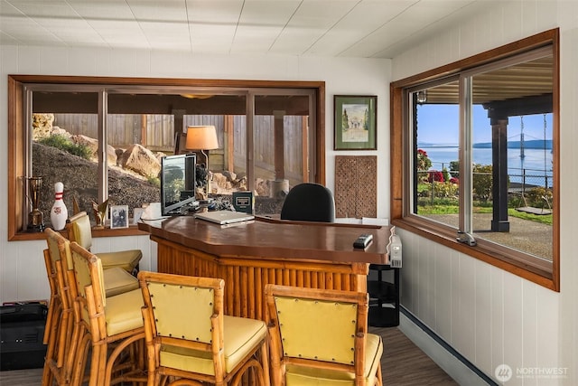 6614 N 49th St, Tacoma, WA 98407 - office area with wood walls and wood finished floors
