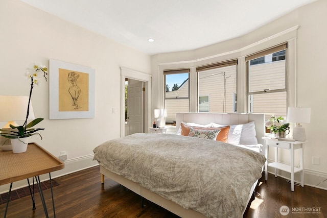 514 30th Ave E, Seattle, WA 98112 - bedroom with recessed lighting, baseboards, and dark wood-style flooring