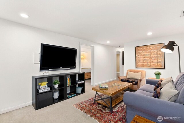 514 30th Ave E, Seattle, WA 98112 - living area with carpet floors, recessed lighting, baseboards, and visible vents