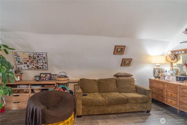 living room with wood finish floors
