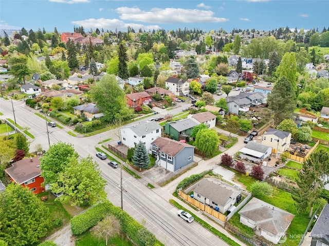 drone / aerial view with a residential view