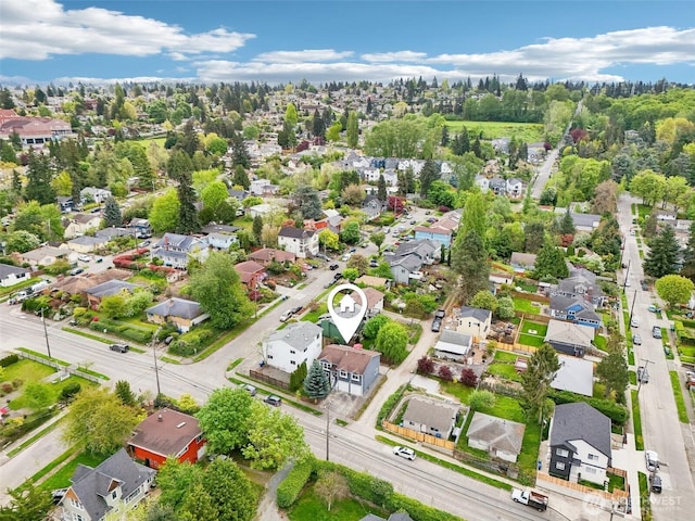 bird's eye view with a residential view