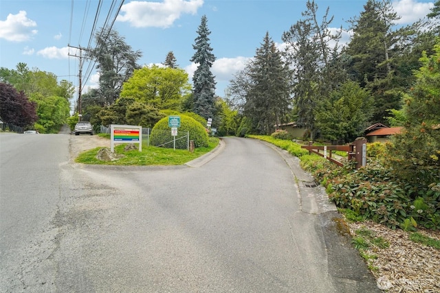 view of street featuring traffic signs