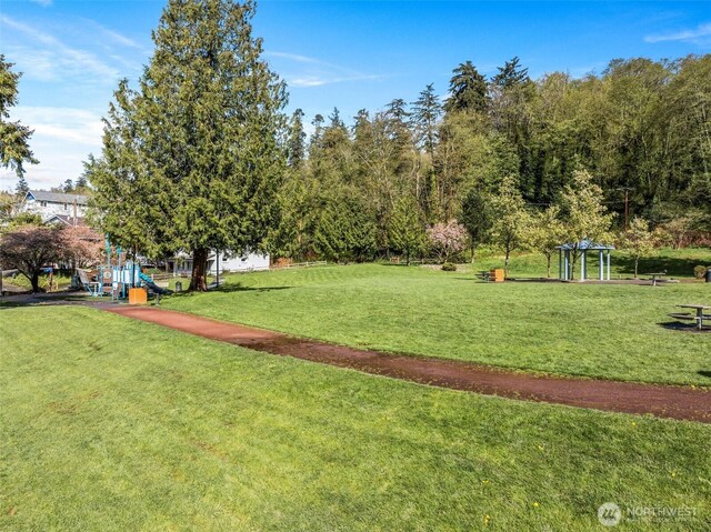 view of yard featuring a gazebo