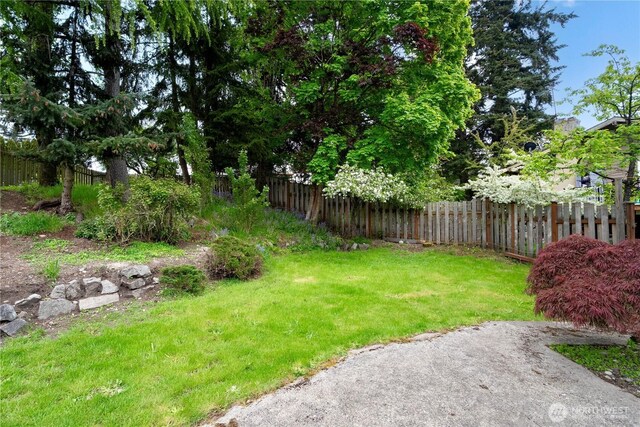 view of yard featuring fence private yard