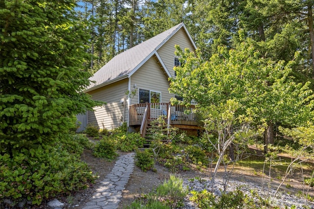 4375 Erin St, Port Townsend, WA 98368 - view of side of property with a deck and stairs