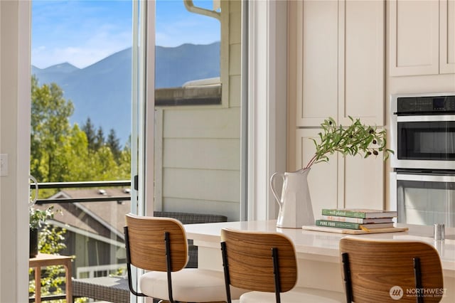 balcony with a mountain view