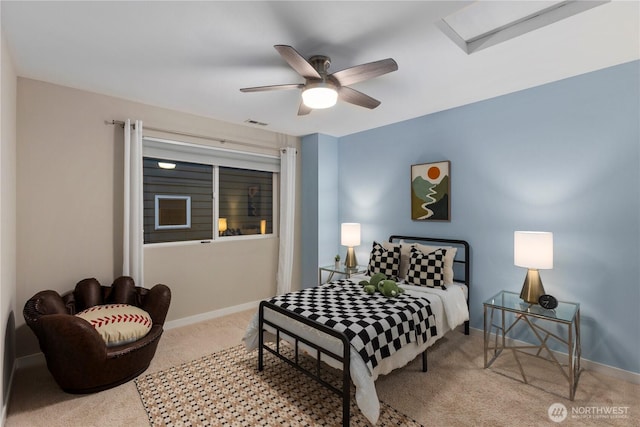 11508 SE 83rd St, Newcastle, WA 98056 - bedroom featuring a ceiling fan, carpet floors, baseboards, and visible vents