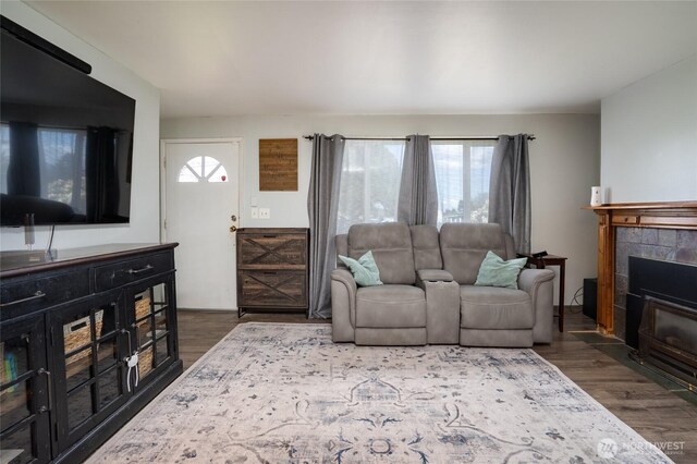 1705 36th St, Anacortes, WA 98221 - living area with a fireplace and wood finished floors