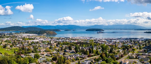 1705 36th St, Anacortes, WA 98221 - aerial view of residential area with a water and mountain view