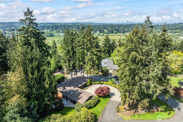 12105 SE 23rd St, Bellevue, WA 98005 - aerial view featuring a view of trees