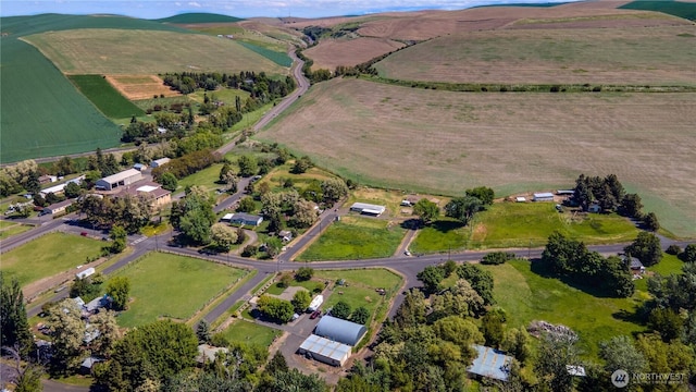 153 Biscuit Ridge Rd, Dixie, WA 99329 - aerial view of property's location with rural landscape and rows of crops