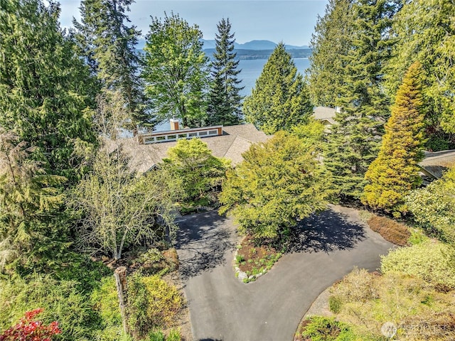 aerial view featuring a mountain view