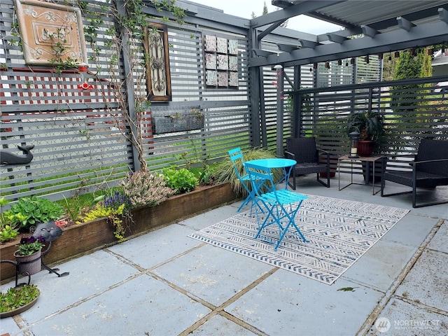 view of patio with a pergola