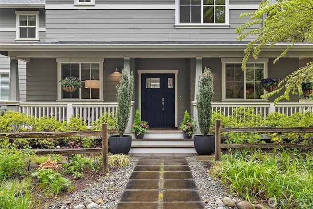 property entrance with a porch