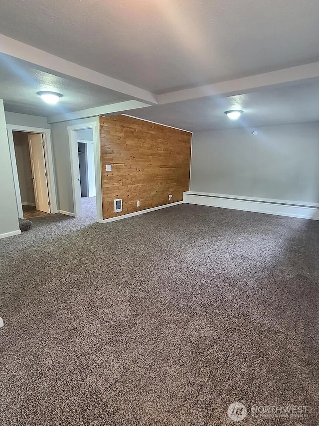 1309 Poindexter Ave Unit A-B, Bremerton, WA 98312 - additional living space featuring wooden walls, baseboards, carpet, and baseboard heating