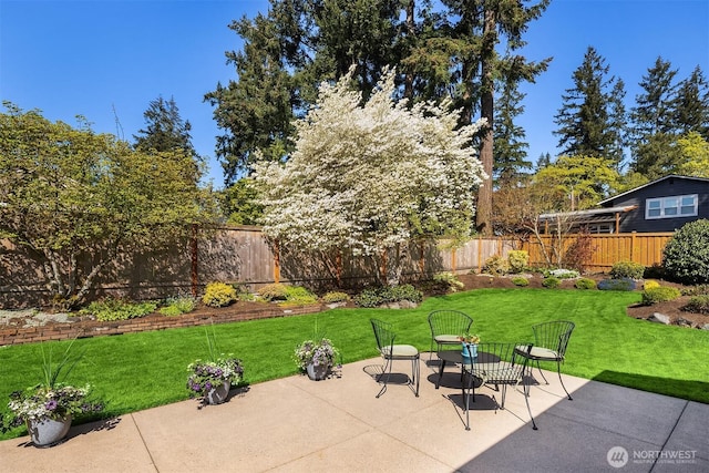 view of patio with a fenced backyard