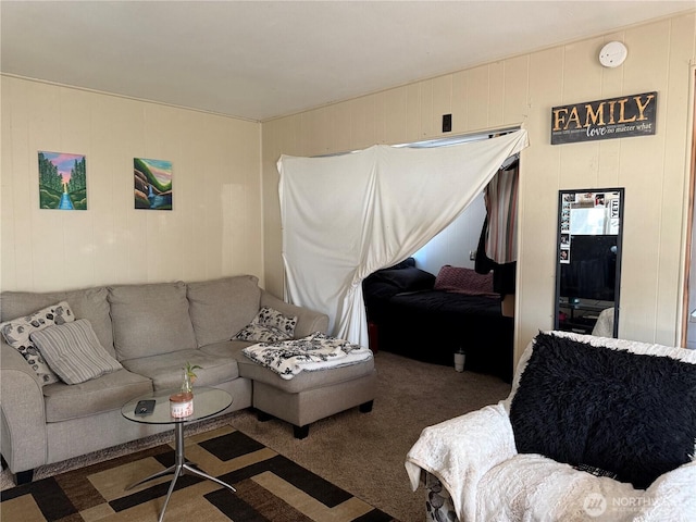 view of carpeted living area