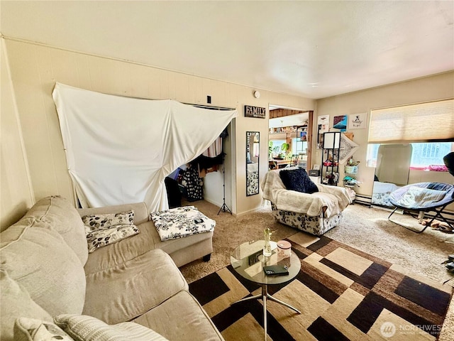 bedroom featuring carpet