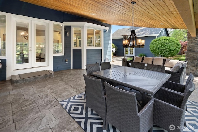 view of patio / terrace featuring french doors