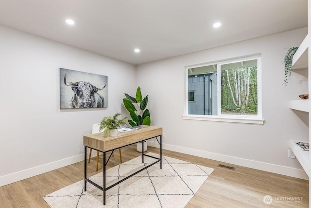 27716 114th Ave E, Graham, WA 98338 - office featuring visible vents, recessed lighting, light wood-style flooring, and baseboards