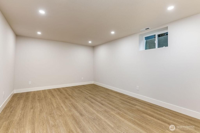 27716 114th Ave E, Graham, WA 98338 - empty room featuring baseboards, visible vents, light wood-style floors, and recessed lighting