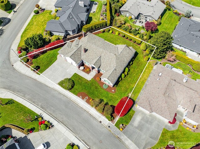 birds eye view of property featuring a residential view