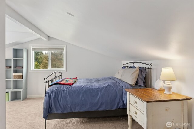 bedroom with carpet floors and baseboards