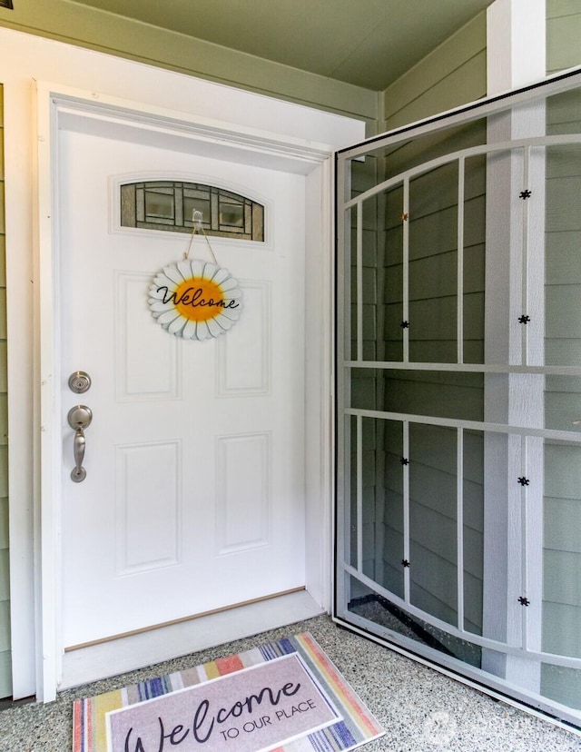 entrance to property with french doors