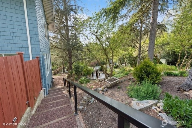 view of yard featuring fence