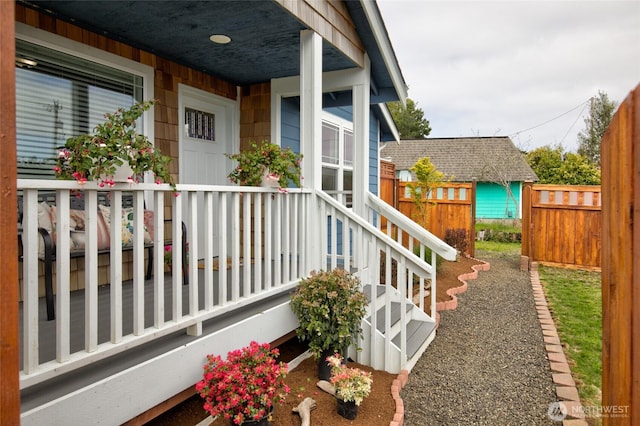 exterior space featuring a porch