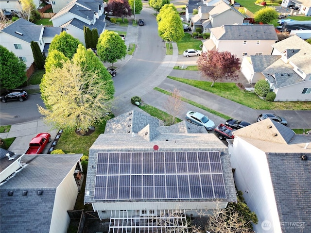 bird's eye view with a residential view