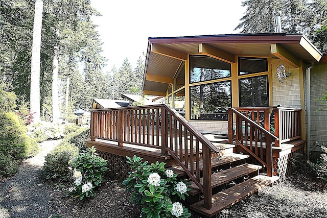 view of wooden deck
