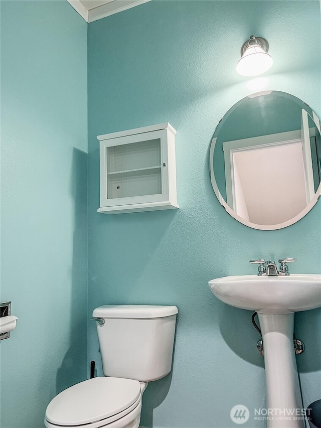 half bath featuring a sink and toilet