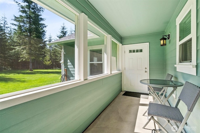 view of sunroom