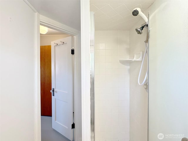 bathroom featuring a stall shower