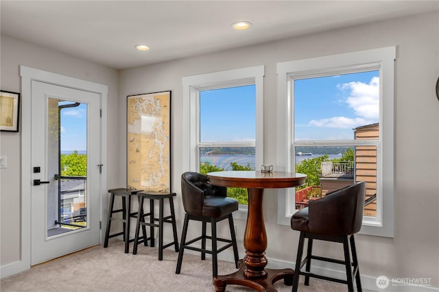 3315 N 35th St, Tacoma, WA 98407 - entryway featuring recessed lighting, carpet, and a water view