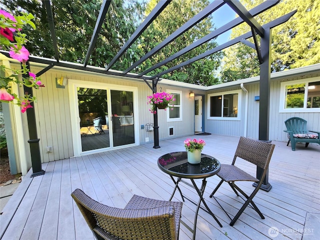 deck with a pergola
