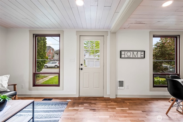 1538 7th St, Bremerton, WA 98337 - entryway with plenty of natural light, wood ceiling, and wood finished floors