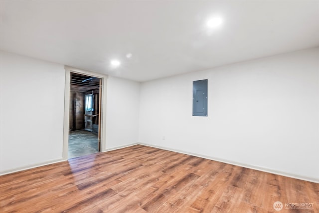 1538 7th St, Bremerton, WA 98337 - spare room featuring recessed lighting, baseboards, wood finished floors, and electric panel