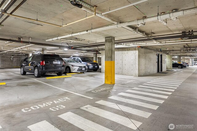 view of parking garage