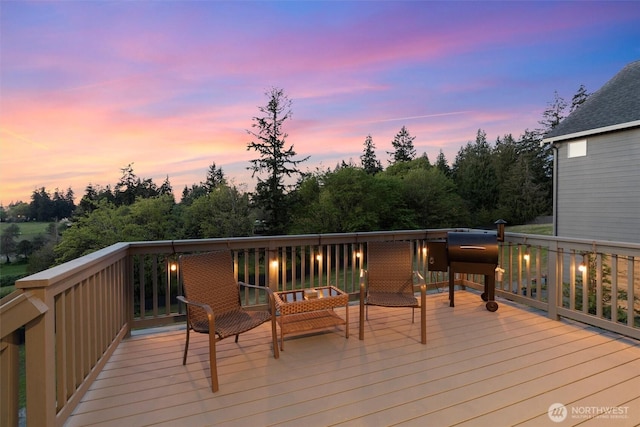 view of deck at dusk
