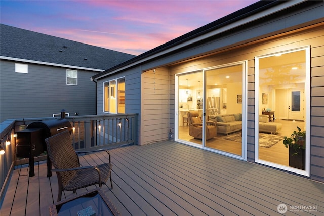 view of deck at dusk