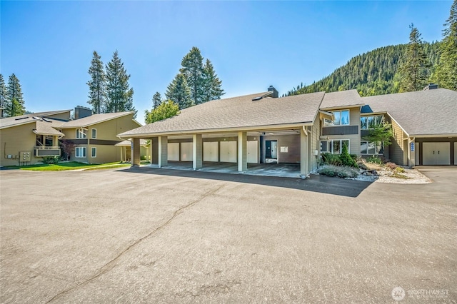 view of front of house with a mountain view
