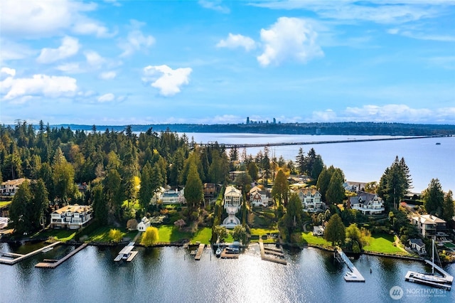 3602 Evergreen Point Rd, Medina, WA 98039 - aerial view featuring a residential view and a water view