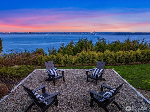 10837 Bill Point Blf NE, Bainbridge Island, WA 98110 - view of patio / terrace with a water view