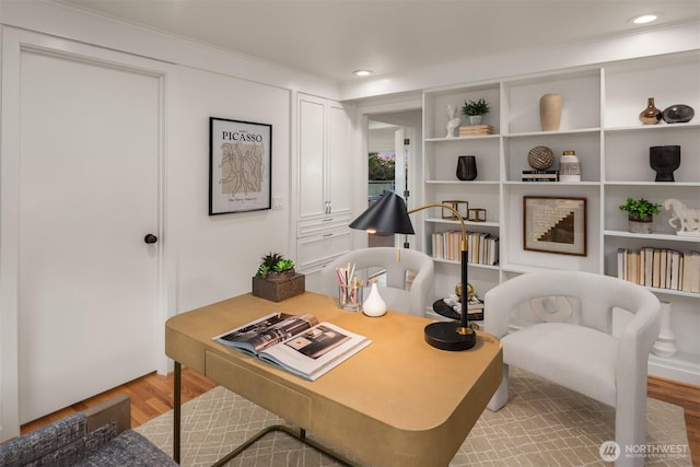 10837 Bill Point Blf NE, Bainbridge Island, WA 98110 - office with recessed lighting and wood finished floors