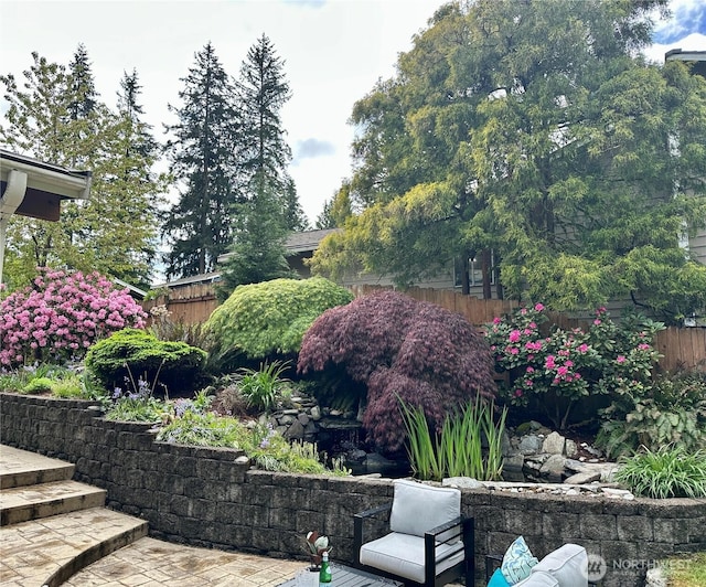 view of yard with fence