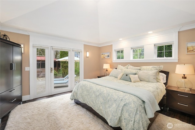 26217 137th Street Ct E, Buckley, WA 98321 - bedroom featuring recessed lighting, access to exterior, wood finished floors, and multiple windows